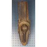 (lot of 2) Ntomo mask, Bamana, Mali, probably made in the 1950s-60s, traditionally with domed