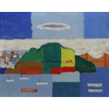 James McCray (American, 1912-1993), "Angel Island," 1939, oil on panel, titled, dated and