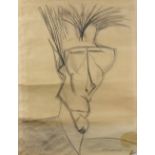 (lot of 3) Arthur "Art" Edward Grant (American, 1927-1995), Figural Sketches, 1956, crayon/pencil on