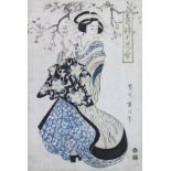 Kikukawa Eishin (Japanese, active c. 1810s - 1820s), 'Seiro ju hanaawase' beauty series, woodblock