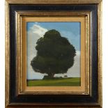 Geoffrey Lewis (American, 20th century), "The Tree," oil on masonite, signed lower right, titled