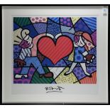 After Romero Britto (Brazilian/American, 1963), The Love We Share, offset print, signed in plate