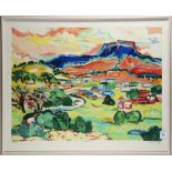 Inger Jirby (American, 20th century), "Sunset," serigraph, pencil signed lower right, titled lower