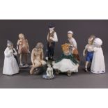 (Lot of 8) Royal Copenhagen and Bing & Grondahl porcelain figurines, including style numbers: