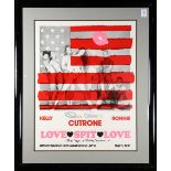 Ronnie Cutrone (American, 1948-2013), "Love, Spit, Love," 1991, screenprint poster, signed and dated