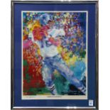 Roger Staubach/Leroy Neiman dual signed "America's Quarterback" lithograph, featuring Roger Staubach