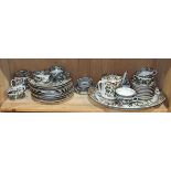 (lot of approx 31) One shelf of Chinese export porcelains, mostly with a butterfly pattern,