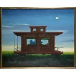 Richard Maitland (American, 20th century), "Bluebird of Unhappiness," oil on board, signed lower