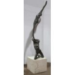 Untitled (The Soul Escaping), 1985, bronze sculpture, signed indistinctly "Reel"? and dated at