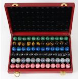 Gucci French Round Marble Soliltaire game playing tokens, consisting of (72) semi-precious stone