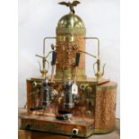 Gaggia Super Custom ABC espresso and cappuccino maker, executed in brass, copper, and polished