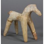 Mediterranean antiquity style clay horse, 3.75"h x 4.5"w