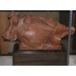 David Bryce, Reclining Figure, inscribed D. Bryce 93 on the base, painted plaster on a wooden