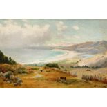 Ludmilla Pilat Welch (American, 1867-1925), "Bolinas Bay, California," 1902, oil on board, signed