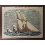 "Schooner-Match of the Royal London Yacht Club: Off the Nore," large format offset print with