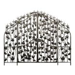 French wrought iron ornamental gate circa 1860, executed in four parts, the entire fronts
