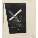 Laszlo Moholy-Nagy (Hungarian, 1895-1946), "Suprematist Composition," 1922, linocut, pencil signed