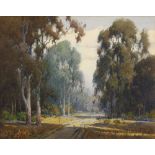 Percy Gray (American, 1869-1952), "Eucalyptus Trees," watercolor on paper, signed lower right,