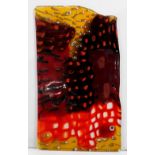 Lino Tagliapietra, Venice, art glass wall hanging sculpture, in fused glass with metal mounts,