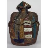 David James Gilhooly (American, b. 1943), "Zuni Lid #2," 1963, partially glazed ceramic sculpture (