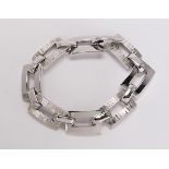 18k white gold bracelet the 18k white gold textured and polished rectangular links measure