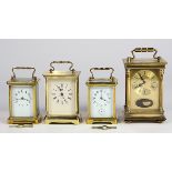 (lot of 4) Carriage clock group, including two French examples, one a repeater, a West German