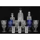 (lot of 12) Russian Imperial style cut crystal, each decorated with an etched double-headed eagle,