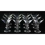 (lot of 12) Baccarat crystal martini glasses in the "Vega" pattern, each having a geometric