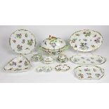 (Lot of 13) Herend porcelain partial table service, in the "Queen Victoria" pattern, each having