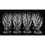 (lot of 12) Baccarat crystal water glasses, in the "Vega" pattern, each having a geometric tiered