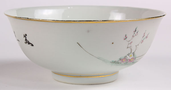 (lot of 10) Chinese enameled porcelain bowls, of two beauties seated in a garden, entitled, signed - Image 2 of 8