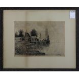 (lot of 2) Chauncey Foster Ryder (American, 1868-1949), Loggers working with Cattle, drypoint