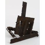 Brutalist school (20th century), Abstract, steel sculpture, unsigned, overall: 13.25"h x 13"w x 10"