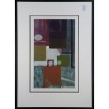 R Griffin (American, 20th century), Geometric Form, monoprint, pencil signed lower right, overall (