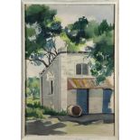 Back of Building, watercolor, signed "Mayes" lower right, 20th century, overall (with frame): 23.5"h