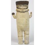 Pre-Columbian, Chancay, Peru, AD 800-1200, standing moon goddess figure having a paint decorated