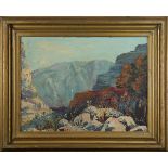 Charles Anderson Small (American, 1877-1962), "From Sequoia National Forest," oil on canvas board,
