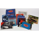 (Lot of 20+) Bugatti automobile ephemera group, circa 1930, consisting of photographs, brochures, an