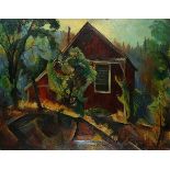 Charles Frederick Surendorf (American, 1906-1979), Old Red Barn, 1962, oil on board, signed and