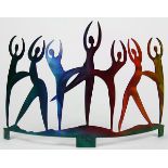 Lynn Rae Lowe (American, 20th century), Seven Sylphs, circa 1998, paintined steel sculpture,