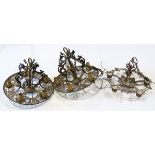 (lot of 3) Pair of Renaisaance style pierced acanthus chandeliers, together with an associated