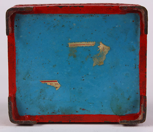 Chinese cinnabar lacquered metal box, the hinged lid with a monk in landscape, the side featuring - Image 7 of 7