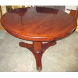 A mid 19th century mahogany breakfast tilt top table