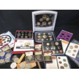 A large quantity of Royal mint proof and BU collectable coin sets