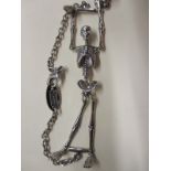 A Vivien Westwood  Silver palladium plated brass bracelet in the form of a skeleton
