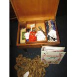 A 1970's sewing box and associated items