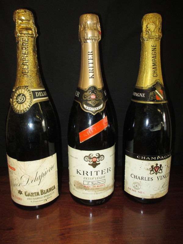 3 bottles of vintage sparkling wine