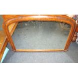 A Victorian inlaid over mantle mirror