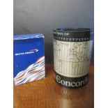 A rare British Airways Concord time zone pencil cup