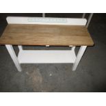 A part painted vintage school Laboratory table